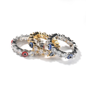 Nhẫn mắt xanh đỏ Thổ Nhĩ Kỳ giảm giá, nhẫn tennis mắt ác, bộ trang sức hiphop, dành cho nữ, nam, unisex, nhẫn rapper - Product Image 4