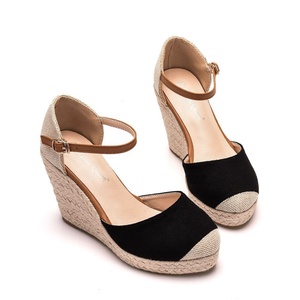 Sandalias Espadrilles para Mujer con Hebilla, Tacón Alto de 9 cm, Tallas Grandes, Plataforma de Yute Natural, Cuerda de Cáñamo y Paja - Product Image 6
