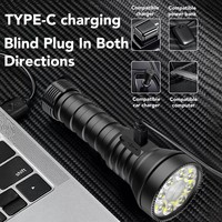 Lampe torche LED 4200LM personnalisée, portée 219M, étanche IP67, rechargeable 3000mAh, en aluminium, vente en gros, 44 ans d'expérience en usine