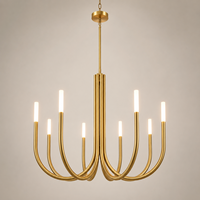 Moderner Luxus-Kerzenleuchter aus Goldmetall und Acryl für Esszimmer, Wohnzimmer, Foyer und Schlafzimmer