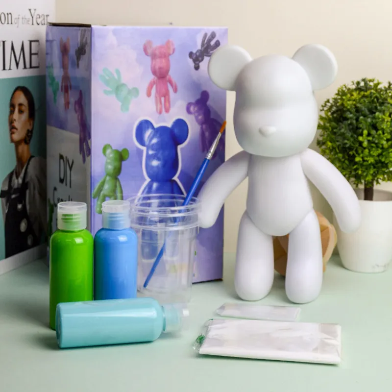 도매 DIY 색칠 VinylToy 낙서 유체 폭력 곰 화이트 배아 Bearbrick 장식