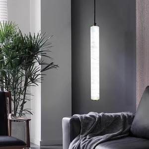 Modern Minimalist Cylindrical Pendant <b>Light</b> Led Single Head Natural Marble Bedroom Hotel Wall Lamp - Product Image 3