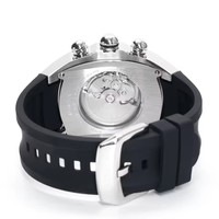 Montre mécanique automatique pour homme, livraison directe, boîtier tonneau, verre saphir, bracelet en silicone, calendrier complet, luxe et mode