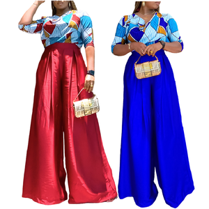 D3279 Dernières tendances en matière de tenues chics pour femmes, ensemble chemise à manches courtes imprimée et pantalon large à jambes larges, ensemble deux pièces, vêtements pour femmes - Product Image 1