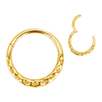 GZN ASTM F Anneau segmenté articulé en titane avec motif martelé pour piercing hélix, vente en gros