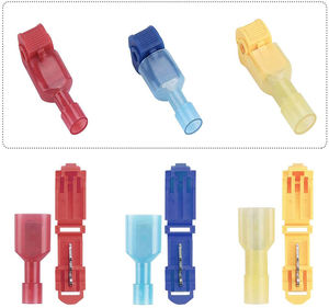 موجين 120 قطعة/60 Pairs سريعة لصق محطات الأسلاك T-الحنفية الذاتي تجريد مع النايلون معزول تماما الذكور قطع السريع عدة ، - Product Image 4