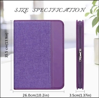 Dossier de conférence d'affaires exécutif organisateur de documents à glissière taille A4 Padfolio étui portefeuille style couverture rigide feuilles mobiles