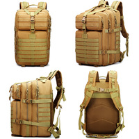 Sac à dos tactique camouflage extérieur unisexe multifonctionnel grande capacité en tissu Oxford avec fermeture éclair pour la randonnée et les sports