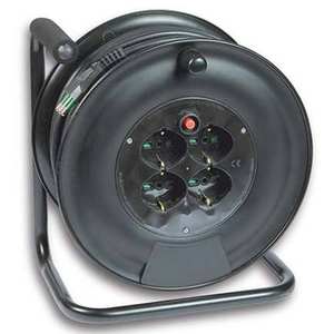 ENROULEUR DE CÂBLE COMPANY FME 2P + T 16A BIPASSO SCHUKO X4 N ° XMMQ 3X1.5 MT 50 - Product Image 1