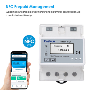 Compteur d'énergie électrique monophasé Eastron SDM320C-40-LR avec alarme de sous-tension, rail DIN, LoRaWAN, multifonction, prépayé - Product Image 4