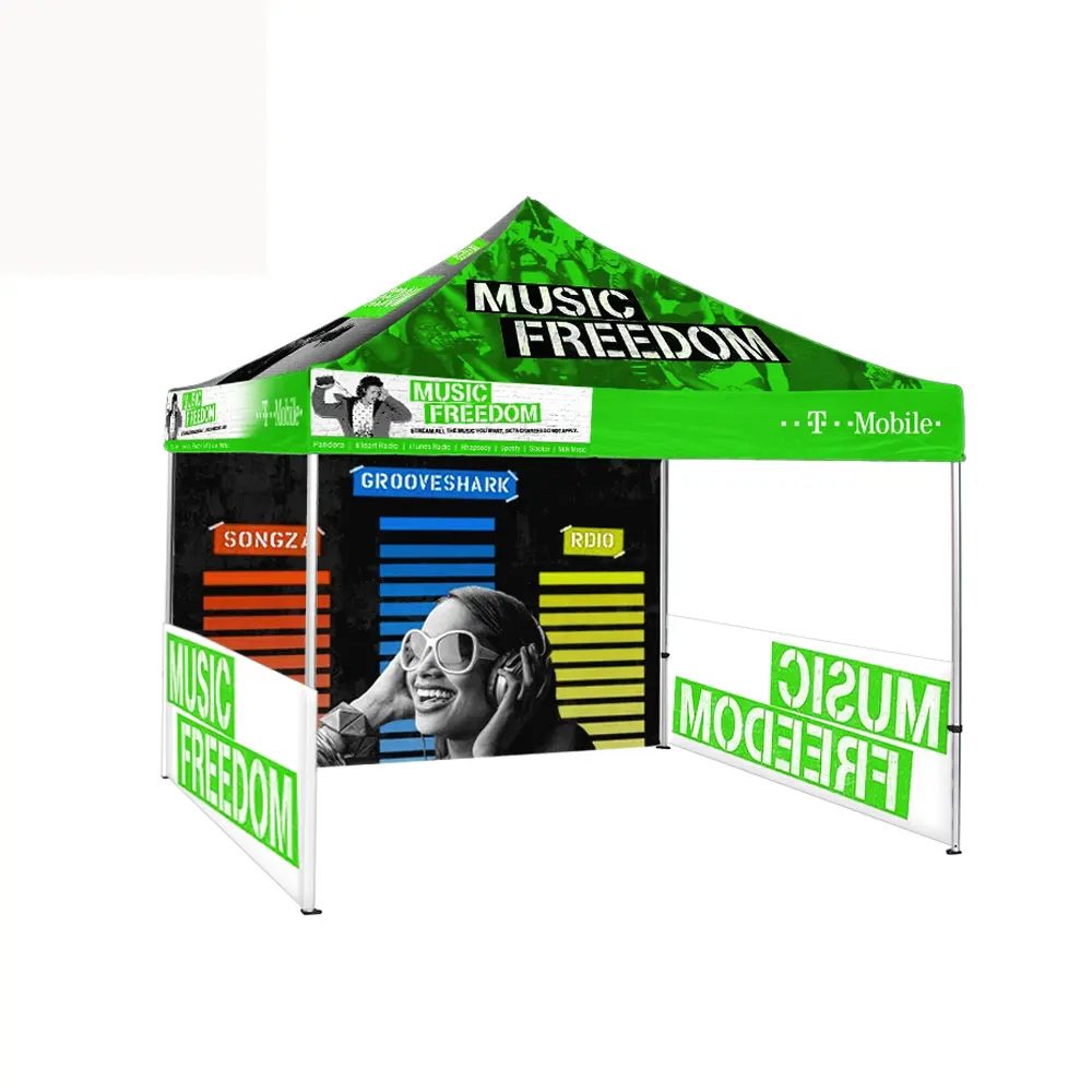 10X10FT Custom Printing Pop Up Canopy Tent Aluminum Frame Custom Marquee Tent with Sidewalls