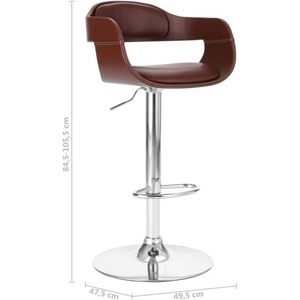 Contemporary Luxury Faux Leather Swivel <b>Adjustable</b> Barstool with Padded Seat Back Metal Base Lightweight for Home <b>Bar</b> Hotel Use - Product Image 3