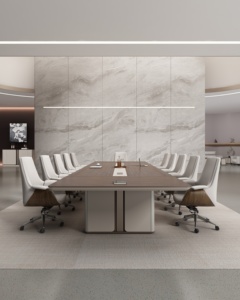 Kích thước lớn sang trọng hiện đại phòng họp nội thất <span class=keywords><strong>v</strong></span>ăn phòng bàn đặt bàn hội nghị <span class=keywords><strong>v</strong></span>ới hộp cáp đa chức năng <span class=keywords><strong>v</strong></span>à dải ánh sáng - Product Image 6