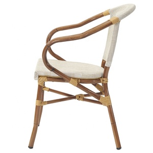 rete de <span class=keywords><strong>bar</strong></span> de patio blanco francés, sillones de mimbre, muebles de jardín al aire libre, sillas de comedor de aluminio de ratán - Product Image 3