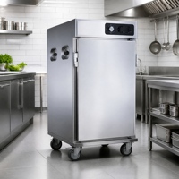 Chariot chauffant commercial en acier inoxydable pour aliments, armoire de maintien au chaud mobile pour la restauration