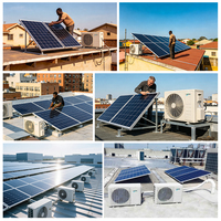 Climatiseur solaire hybride AC/DC, climatiseur solaire alimenté par l'énergie solaire pour la maison 110V
