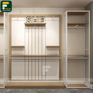 ชั้นวางเสื้อผ้าแบบลอยตัวสำหรับร้านค้าเสื้อผ้าสมัยใหม่ ตู้แขวนเสื้อผ้าแบบรางลอยตัว ผนังโชว์สินค้า - Product Image 4