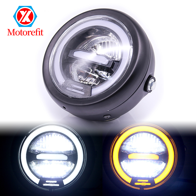 Ретро светодиодная фара для Cafe Racer, 6 дюймов, 12 В Bright Drl, налобный фонарь, налобный свет, прямые продажи с завода