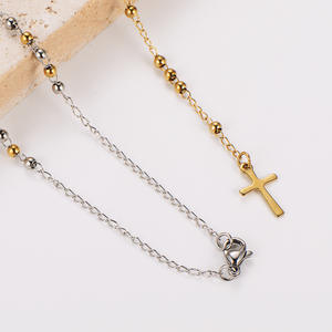 קישור נירוסטה מצופה זהב תליון הבתולה מרי buddha שרשרת עם חוטי צלב-גבולות עיצוב צלב-גבולות - Product Image 5