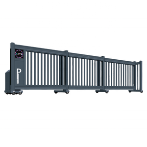 Porte automatique télescopique autoportante pliable en aluminium électrique sans rail principal coulissant pour appartement, hôtel, centre commercial - Product Image 1