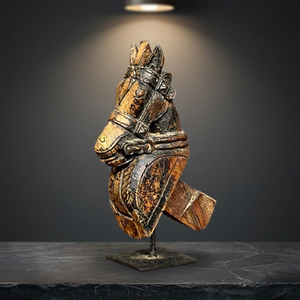 Horse Sculpture Traditional Carved Animal Figure Decor for Living Room Tabletop Display - Product Image 6