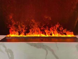 เตาผิงไฟฟ้าสำหรับตกแต่ง3D ไฟ LED ปรับแต่งได้ไอน้ำสถานที่ดับเพลิงติดผนังแอพพลิเคชั่นสร้างขึ้นใน3D จากระยะไกล - Product Image 2