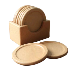 <span class=keywords><strong>Sottobicchieri</strong></span> in Legno Personalizzabili in Acacia, Sughero, Bambù, Noce, Faggio per Tazze da Caffè, Isolamento Termico - Product Image 5