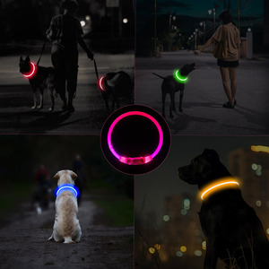 Luxuriöses USB-Aufladbares <span class=keywords><strong>LED</strong></span>-Hundehalsband für Nachtspaziergänge, CE-Zertifiziert, für Kleine/Mittlere/Große Hunde - Product Image 6