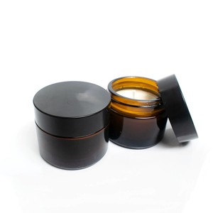 Home Decor Glass Storage Containers 8oz 250ml Empty Recycled Straight Sided Amber Glass Candle Jars With Metal Lids