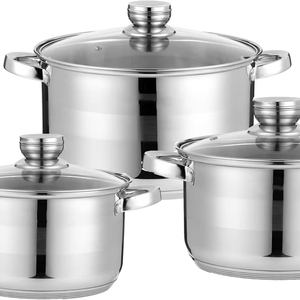 Juego de Ollas Clásico de Acero Inoxidable Triple 304 con Tapa de Vidrio, Cacerola y Olla Saludables 316 para Cocina Doméstica y Exterior, Logotipo Personalizado - Product Image 1
