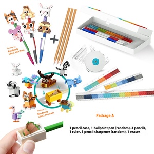 핫딜 <span class=keywords><strong>3</strong></span>개입 연필 팩 DIY 문구 세트, 어린이용 플라스틱 브릭 블록 및 클립 최신 학용품 - Product Image 2