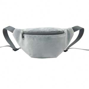 Riñonera de Franela y Terciopelo, Pequeña, Suave y Afelpada, Estilo Casual, Bandolera de Pecho, Estampada, Unisex - Product Image 1