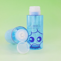 Bouteille en plastique transparente bleue de 500ml avec pompe sans air récipient vide pour shampooing lavage nettoyage bouteilles d'emballage aérosol