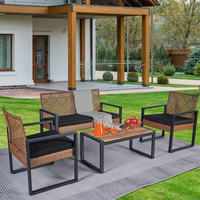 Ensemble de salon de jardin modulable en rotin pour l'extérieur avec table basse – Vente en gros