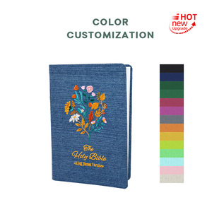 <span class=keywords><strong>Livre</strong></span> biblique chrétien en <span class=keywords><strong>jean</strong></span> brodé de haute qualité, imprimé en espagnol et en anglais, pour la coloration - Product Image 4