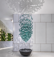 Lampu Gantung Kristal Warna-warni Modern Custom Ukuran Besar untuk Proyek Lobi Hotel, Villa, Majlis, dan Aula Perjamuan