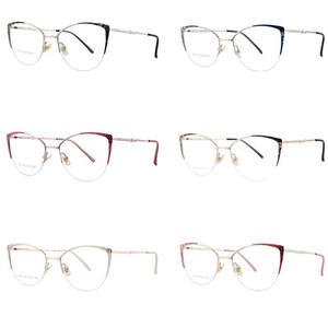 Montura de Gafas Metálicas Plateadas con Forma de Ojo de Gato 87198, Gafas de Protección Anti Luz Azul para Computadora, Forma Redonda, Gafas de Alto Rendimiento - Product Image 2