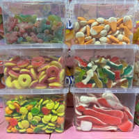 Halal gecertificeerde Chinese fabrieksgemaakte private label diverse fruit smaakjes zure gummies met balletjesvorm in flessen