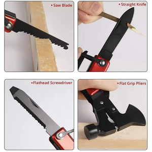 Martillo de Maquinista Multiherramienta para Camping con Mango de Aluminio, Funda de Nylon Roja/Negra, Kit de Supervivencia al Aire Libre, Hacha, OEM, Bricolaje - Product Image 5