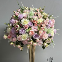 Hochzeits-Blumenkugel Tischdekoration Seiden-Rote-Rosen Künstliche Blumenkugeln für Hochzeitstisch-Dekorationen Party-Event-Dekor