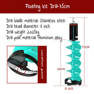Nieuwe Winter Ijs Boor Dubbele Helix Ijs Vijzel 50/75Cm Roestvrij Staal Mes Ijs Vissen Accessoire - Product Image 5