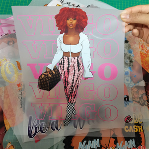 ビッグサイズブラッククイーンアフロガールパッチ上の熱鉄DTFフィルム印刷6月10日熱伝達デザインを押す準備ができて - Product Image 6