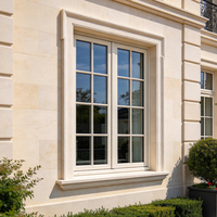 Fenêtre à battant en verre avec cadre en aluminium, isolation thermique, anti-corrosion, résistante aux intempéries, style grillage français, pour maison moderne