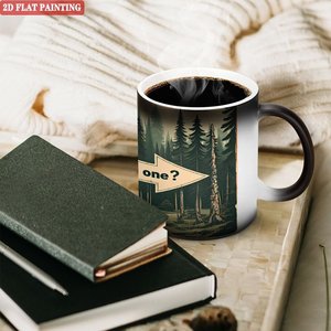 Custom Printed Blank Mug Frosted Black 11oz <b>Ceramic</b> Heat Sensitive <b>Cup</b> - Product Image 3