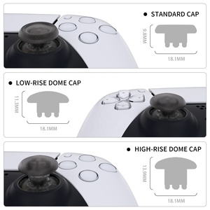 EXtremeRate Clear Black Custom EDGE <b>Sticks</b> Swappable Thumbstick Joystick for PS5 PS4 Controller - Product Image 4