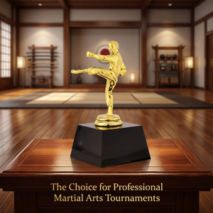 Trophée de Taekwondo en métal massif, coupe personnalisée dorée, statue de récompense pour arts martiaux, pour les <span class=keywords><strong>dojo</strong></span> et les tournois professionnels - Product Image 3