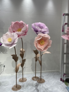 L-065 Elegante Hochwertige Papier-Mohnblumen Riesige Luxuriöse Blumenarrangements für Hochzeiten Ausstellungen Dekorationen Hintergründe - Product Image 1
