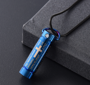 Alkitab Tuan Doa Lintas Kremasi Perhiasan untuk Abu Liontin Stainless Steel Guci Kenang-kenangan Peringatan Kalung untuk Pria/Wanita - Product Image 5