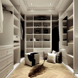 Chambre d'hommes au design simple Armoire de chambre à coucher sur mesure avec bureau de travail - Product Image 4