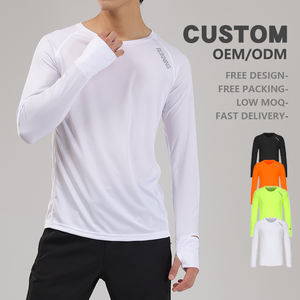 高品質のメンズ長袖フィットネス軽量速乾性通気性スリムポリエステルカスタマイズ可能なロゴ新しい反射プリント - Product Image 2